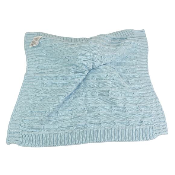 Baby Mode Cable Knit Lovey Blanket Blue Elephant 15.5" x 15" New - Picture 5 of 14